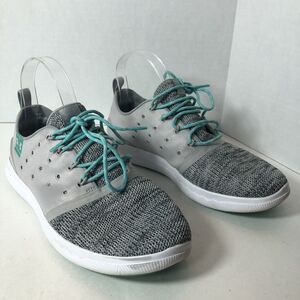 Under‎ Armour UA Sneakers Running Shoes Womens Size 8.5 Charged Gray Green F3